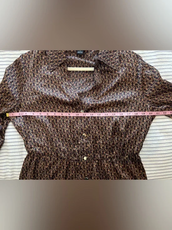 EUC Sanctuary A Day To Shine Multi-Pattern Brown Shirt Dress - Size Small - Picture 9 of 17
